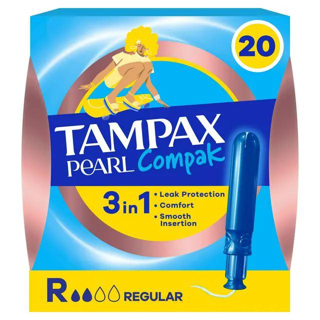 Tampax Pearl Compak 3 in 1 Applicator Tampons 16's Regular/Super/Super Plus (4 Pack) Tampax