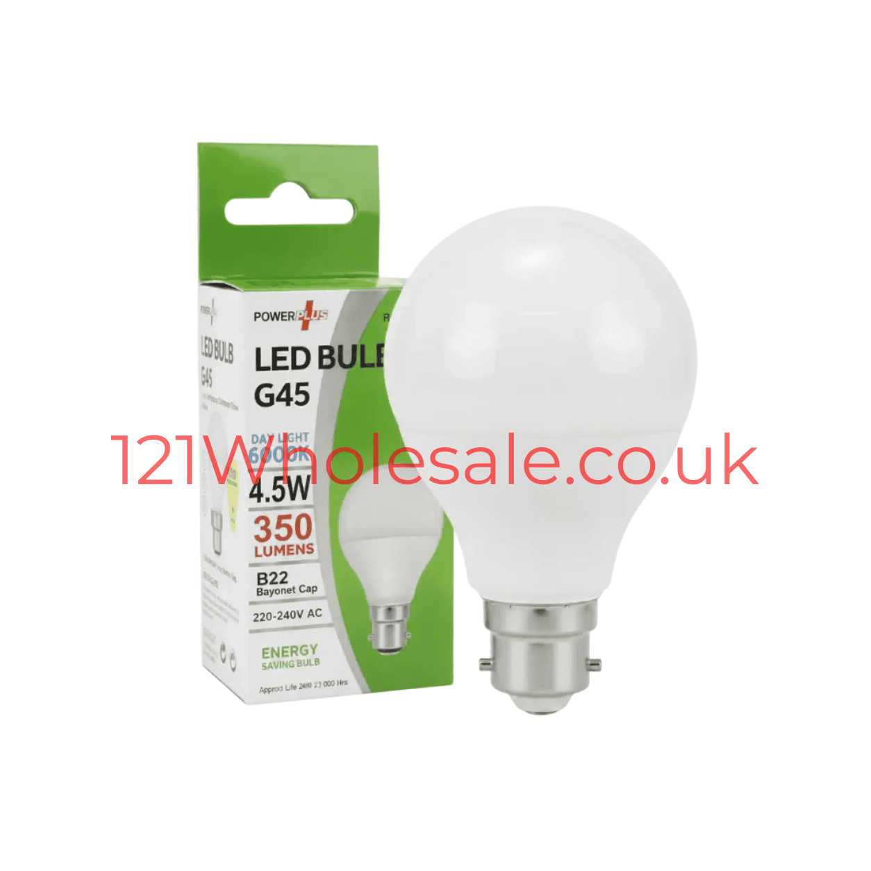 PowerPlus LED Bulb G45 B22 Bayonet Cap, 4.5W, 6000K daylight