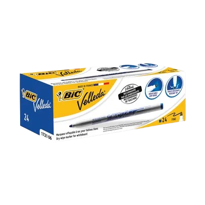 Bic Velleda whiteboard markers 24-pack in blue/yellow box