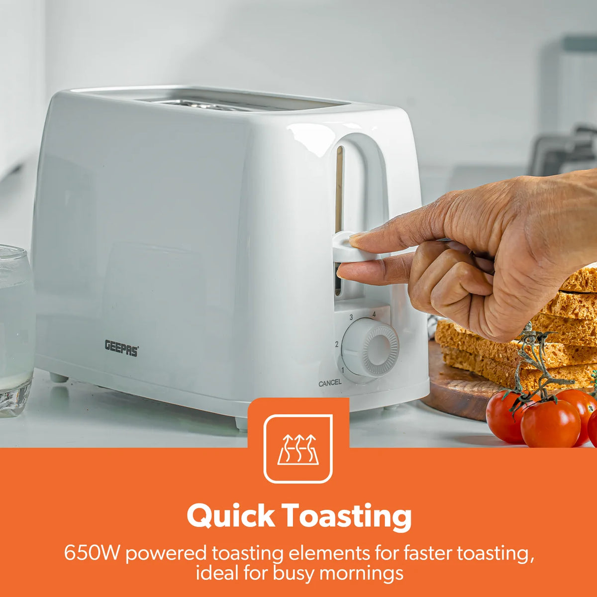 Geepas -Slice Bread Toaster With 6 Level Browning GBT36550 Geepas