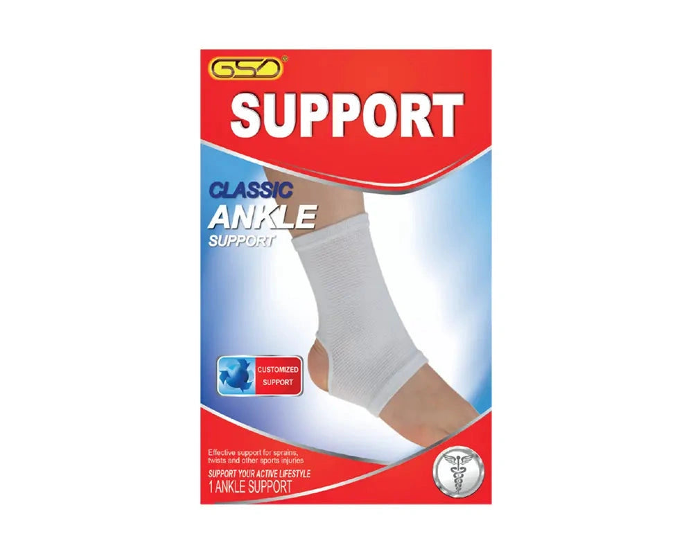 GSD Support Bands ankle support, white fabric, 12-pack box