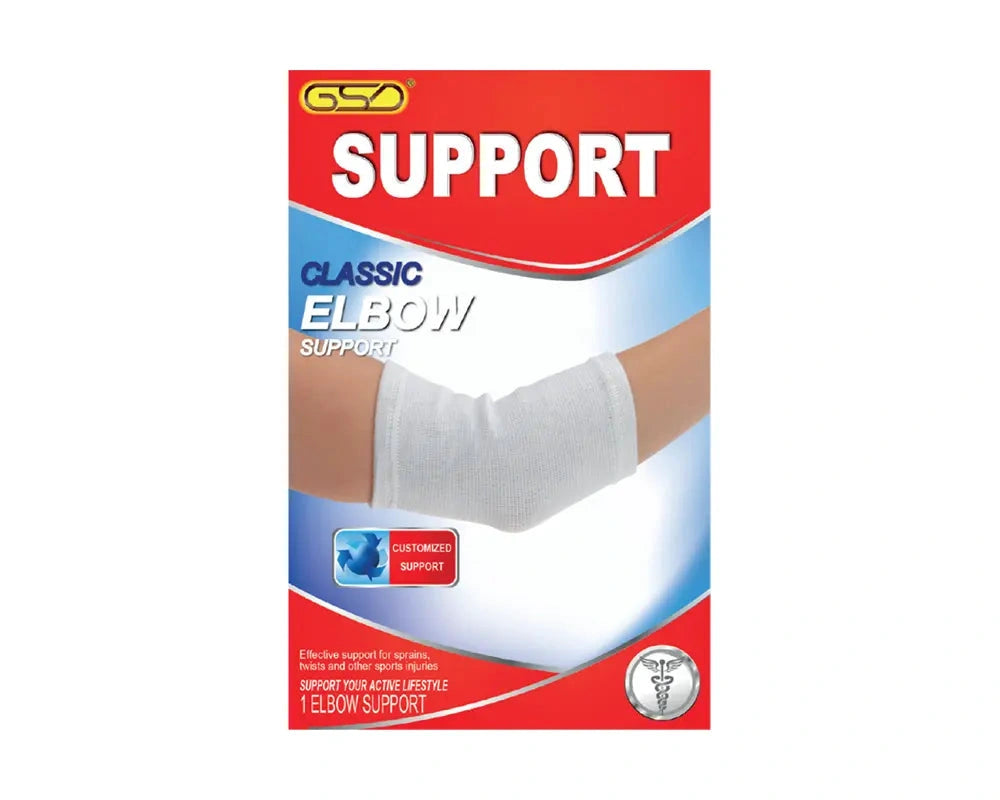 GSD Support Bands elbow brace, white knit wrap, 12 packs in box