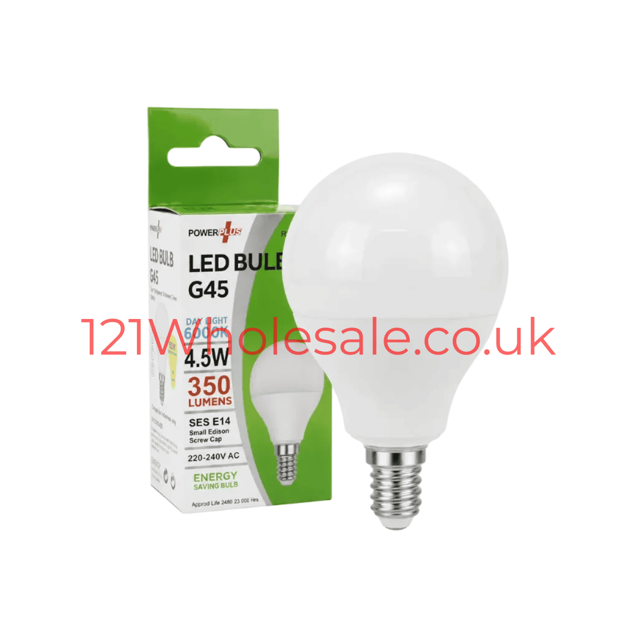 PowerPlus SES E14 LED Bulb G45, 4.5W, Daylight 6000K