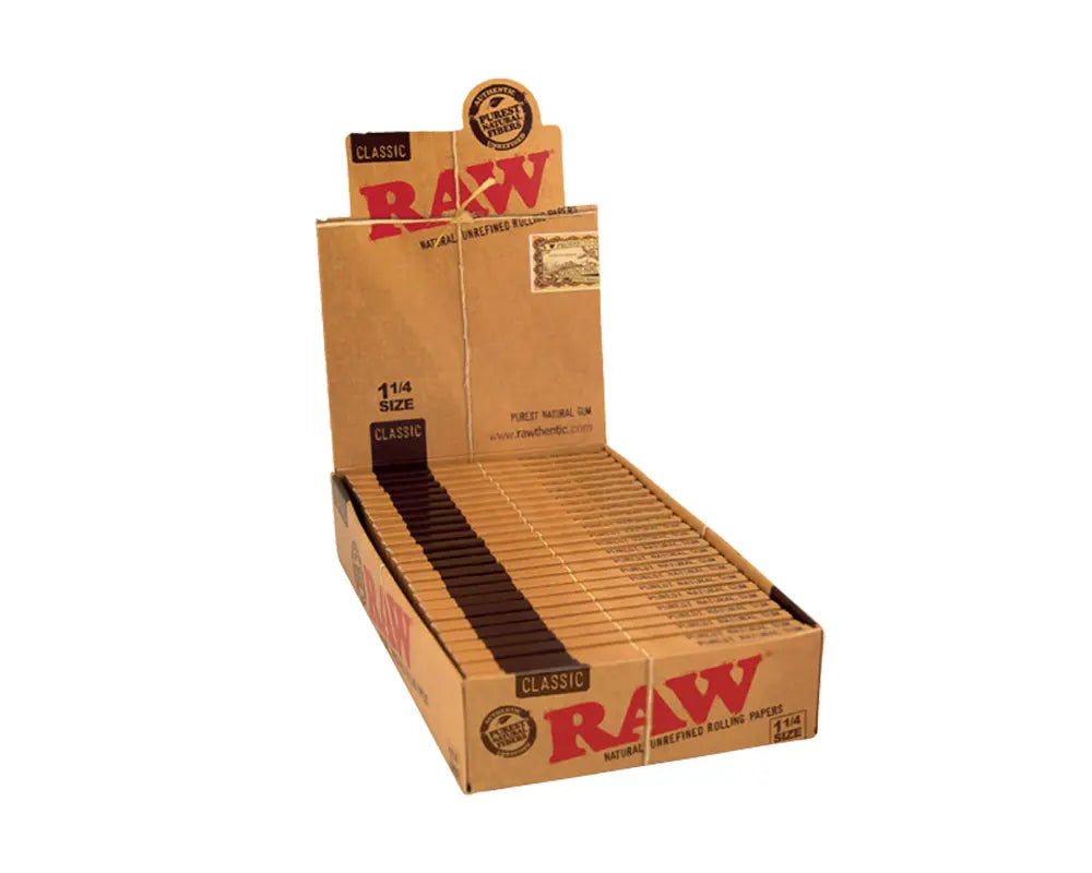 RAW Classic Unbleached 1¼ Size Ultra Thin Rolling paper (24 Pack) RAW