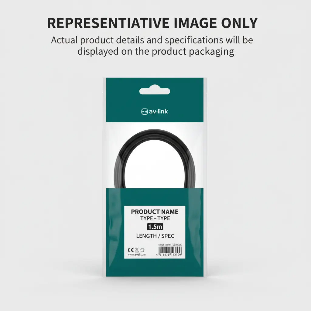 RCA leads av:Link, 3x RCA to 3x RCA, 1.5m black cable in teal packaging