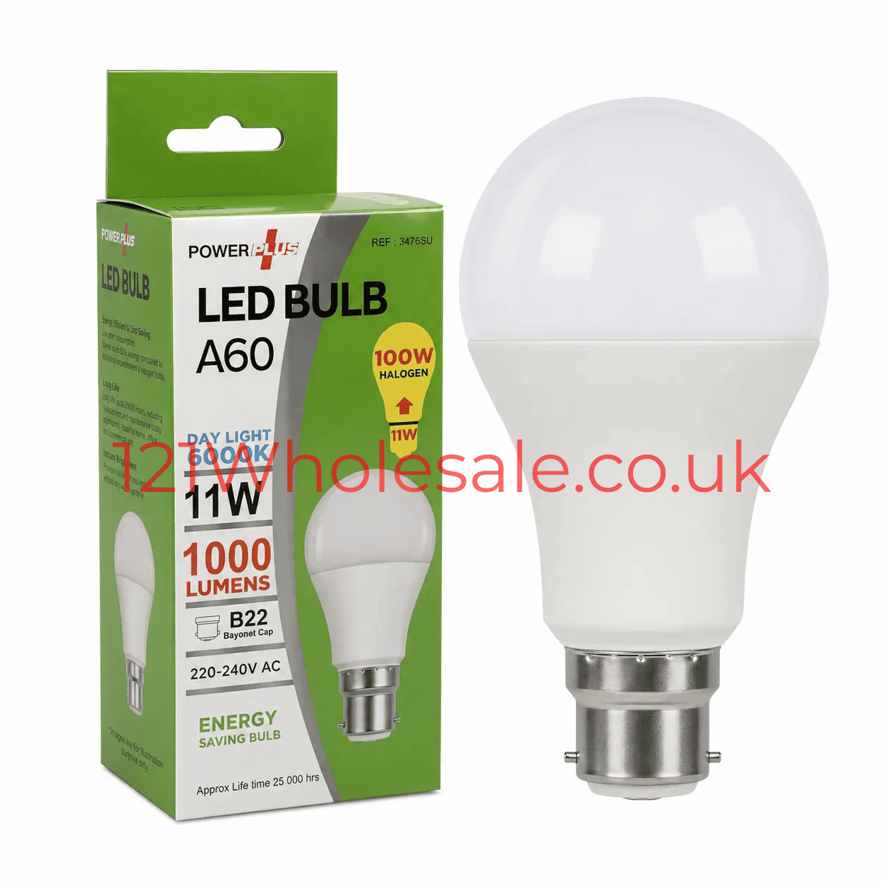 PowerPlus BC B22 LED Bulb, cool white 6000K, 11W, 1000 lumens
