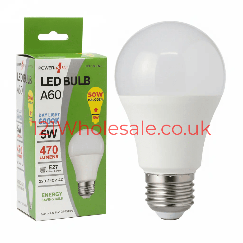 PowerPlus LED bulb A60 ES E27; cool white 6000K, 5W, 470 lumens, with box