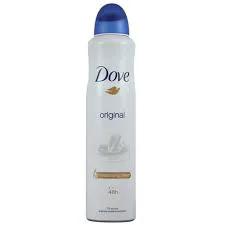 Dove antiperspirant deodorant spray, white bottle with blue cap, 200ml, original scent