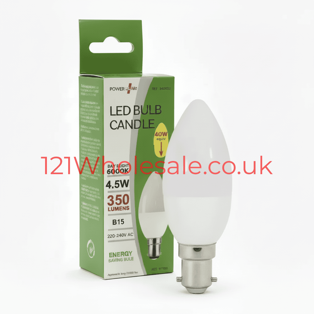 PowerPlus LED Candle Bulb B15 BC, 4.5W, cool white 6000K, 350 lm