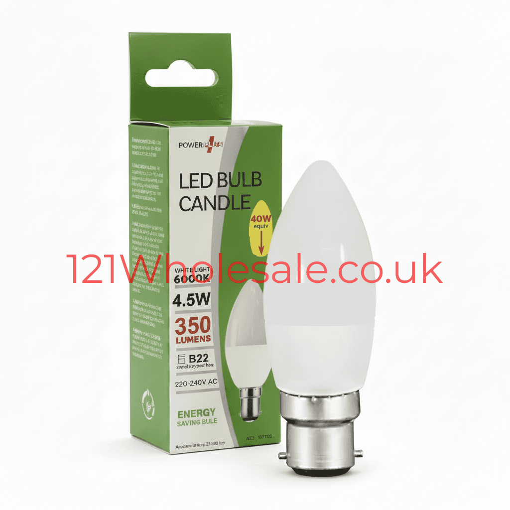LED Candle Bulb B22 Hero Shot PowerPlus 4.5W 350 Lumens
