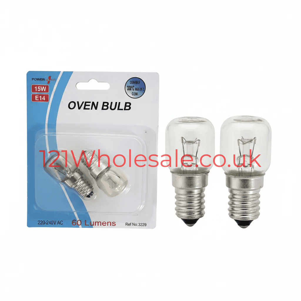 Power Plus Oven SES E14 bulb 15W two-pack, clear glass bulbs for ovens