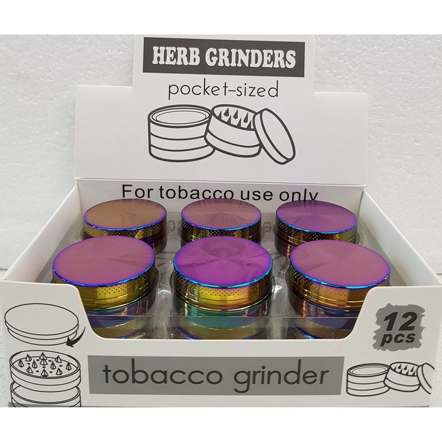 3 Part 40 MM Metal Icy Rainbow Herb Grinder by Unbranded