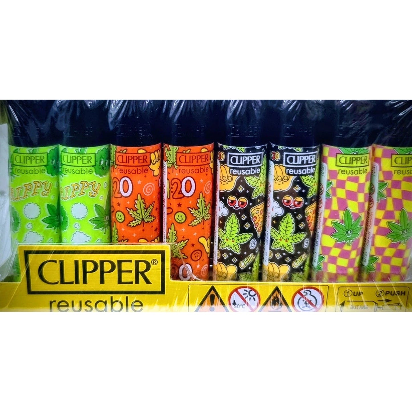 Clipper Flint Assorted Weed Pattern Lighter 48 by Clipper