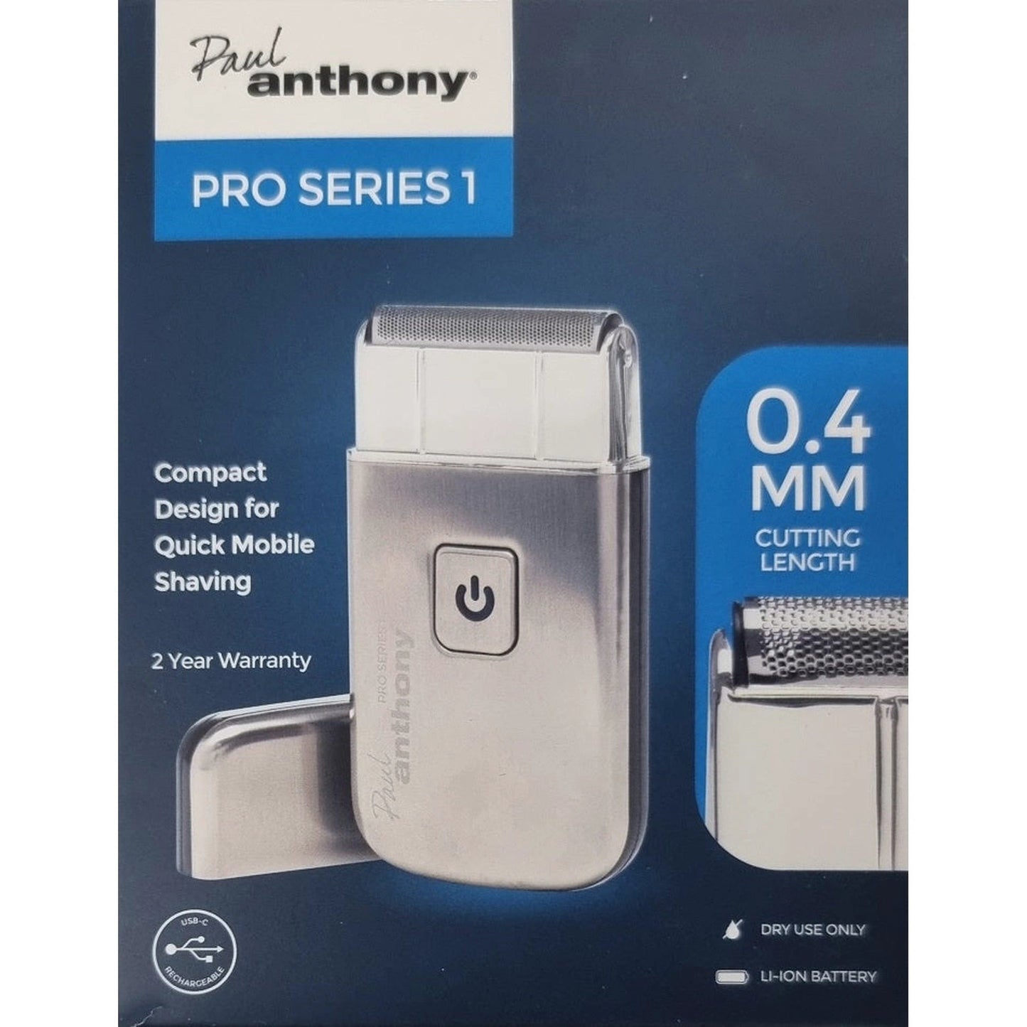 Paul Anthony Pro Series 1 Mens USB Lithium Mobile Foil Shaver by Paul