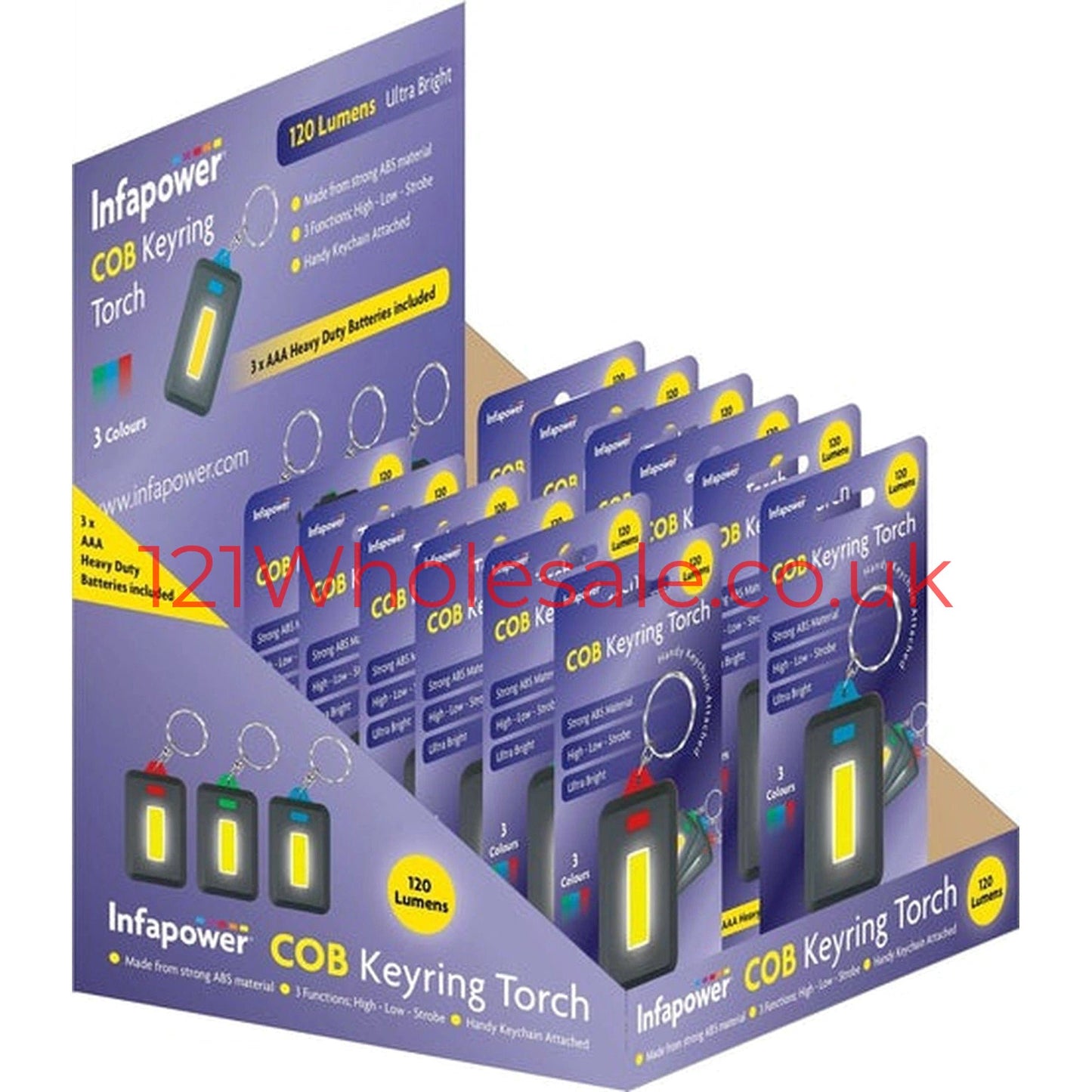 infapower cob keyring light F064 x10 pcs Display Box by Infapower