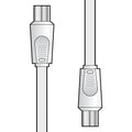 Male Plug to Male Plug Coaxial Lead by Power Plus, silver connectors