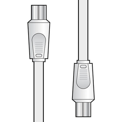 Male Plug to Male Plug Coaxial Lead by Power Plus, silver connectors