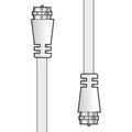Coaxial lead with F plug to F plug connectors on grey cable; dual ends.