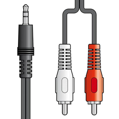 3.5mm Stereo Plug to 2 x RCA Plugs Lead Black 112.068UK by SkyTronic