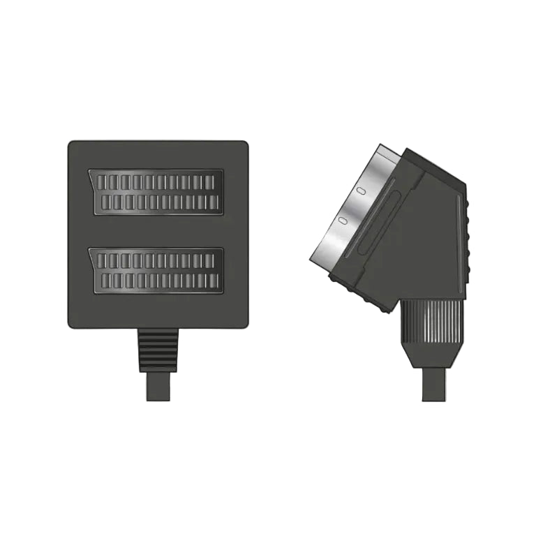 SkyTronic SCART splitter cable: one male SCART plug to two female SCART sockets, black