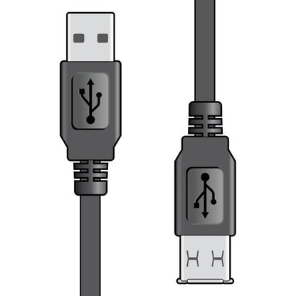 USB A to USB A male-to-male lead, 2m, black cable.