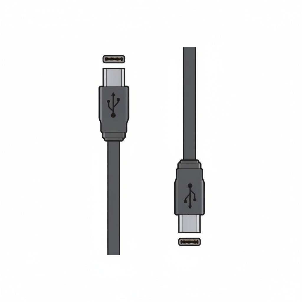 Power Plus gray USB-C to USB-C fast charging cable, 60W, 3A, blister pack