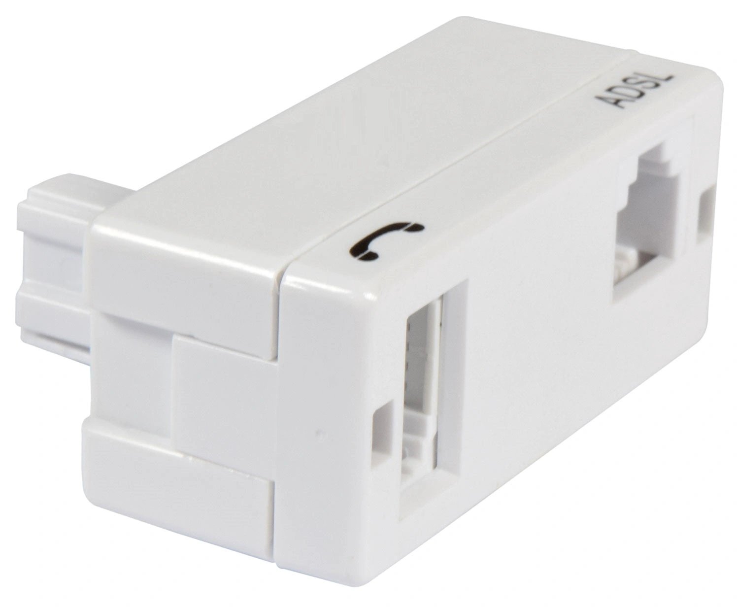 ADSL filter adaptor by Power Plus, white plastic telephone accessory