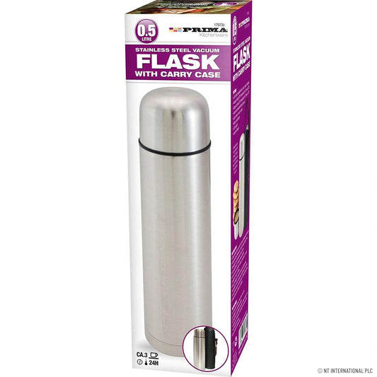 Stainless steel vacuum flask 0.5 L Knight with carry case