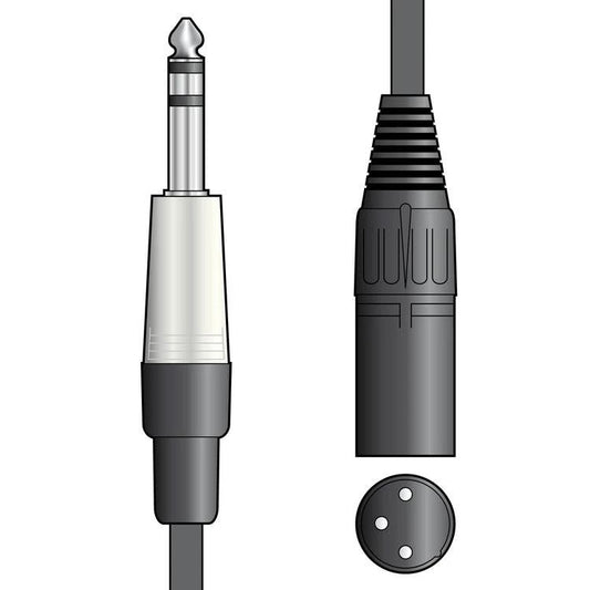 Classic Audio Leads 6.3mm TRS Jack Plug - XLR Male by av:Link