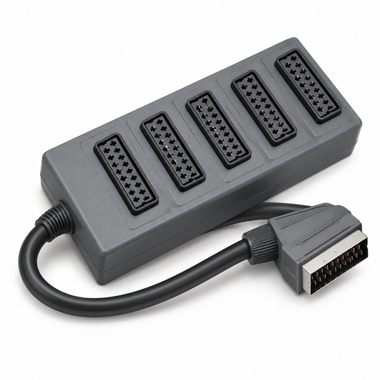 Scart Plug to 5 Scart Plugs (1.5 Mtr) av:Link