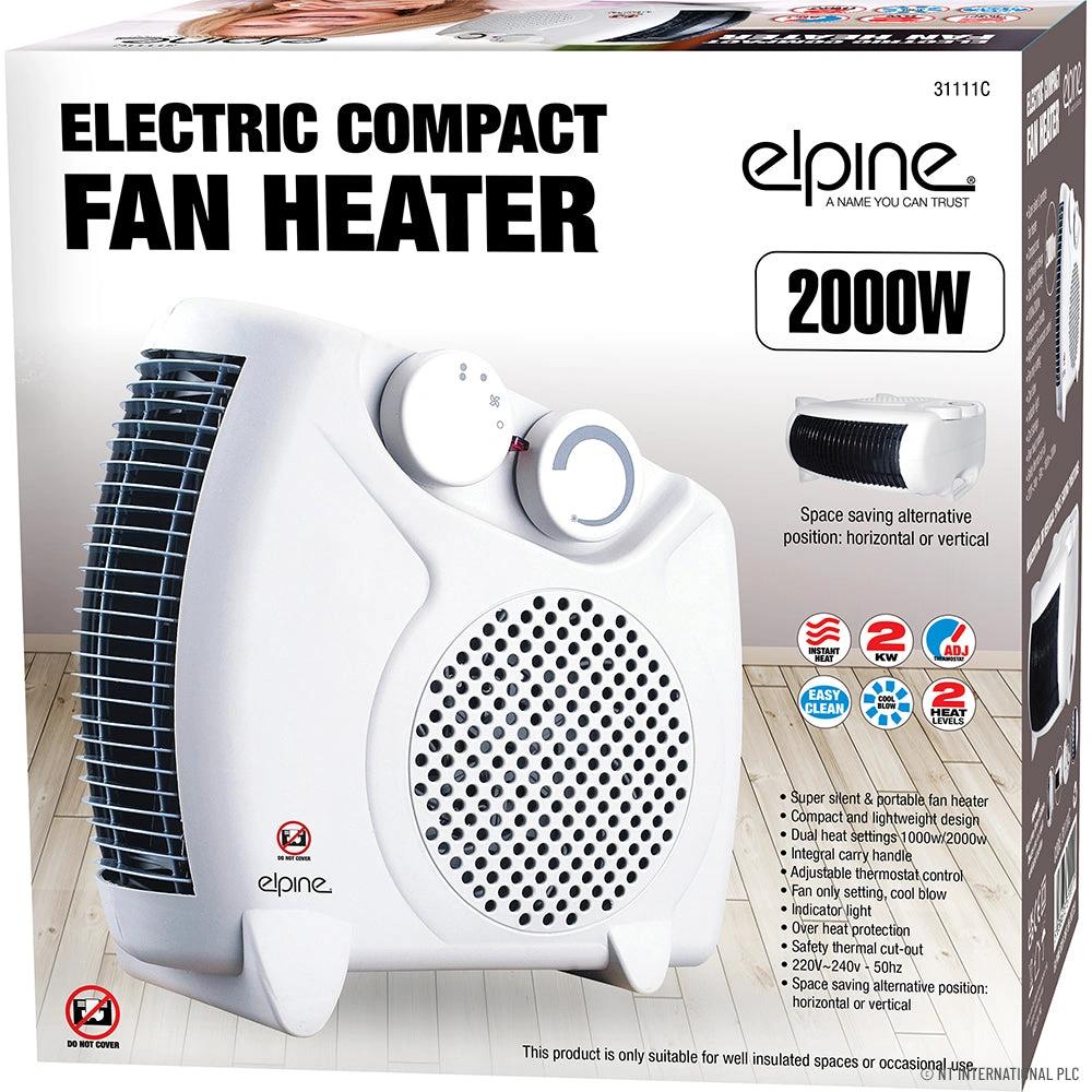 Fan Heater Flat/Up Right 2000w by Power Plus