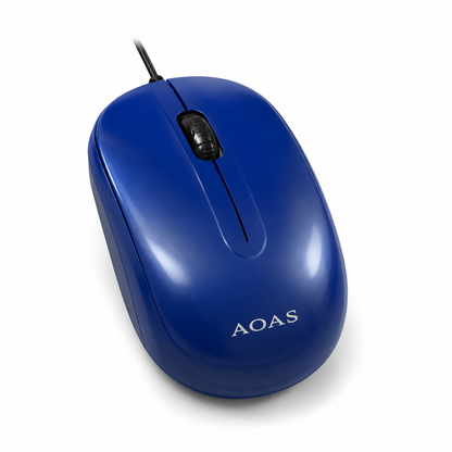 USB Wired Optical Mouse Blue/Silver AOAS
