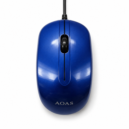USB Wired Optical Mouse Blue/Silver AOAS
