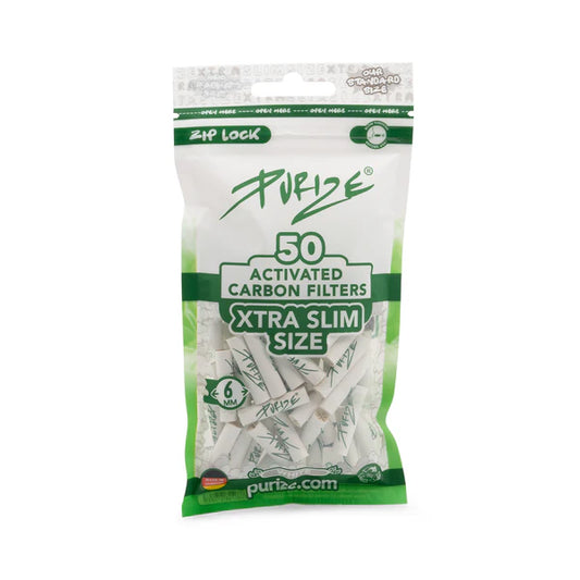 Purize Packets I XTRA Slim Size 50 PET Bag | Filter Tips With Activated Charcoal Purize
