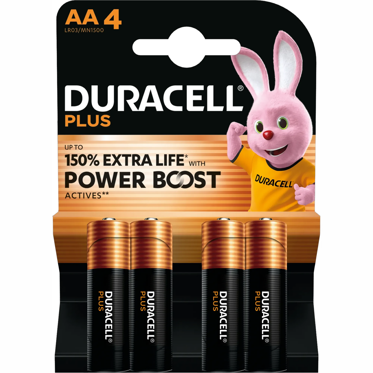 Duracell PLUS Boost 150% AA / MN1500 Batteries ( B4 x 20pk) by Duracell