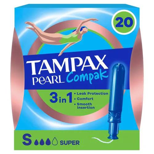 Tampax Pearl Compak 3 in 1 Applicator Tampons 16's Regular/Super/Super Plus (4 Pack) Tampax