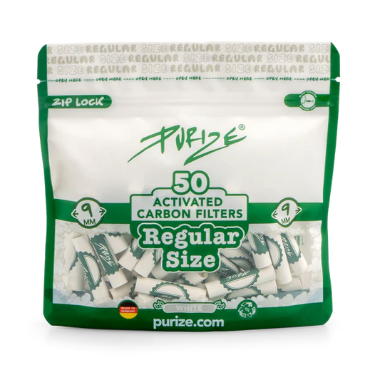 Purize Packets I Regular Size 9MM 50 PET Bag | Filter Tips With Activated Charcoal Purize