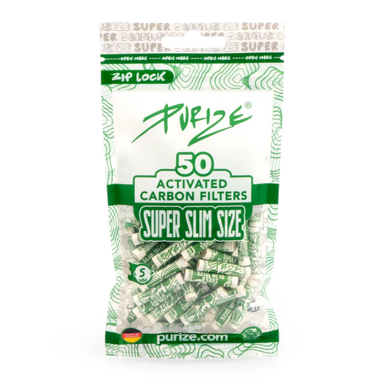 Purize Packets I Super Slim Size 5MM 50 PET Bag | Filter Tips With Activated Charcoal Purize