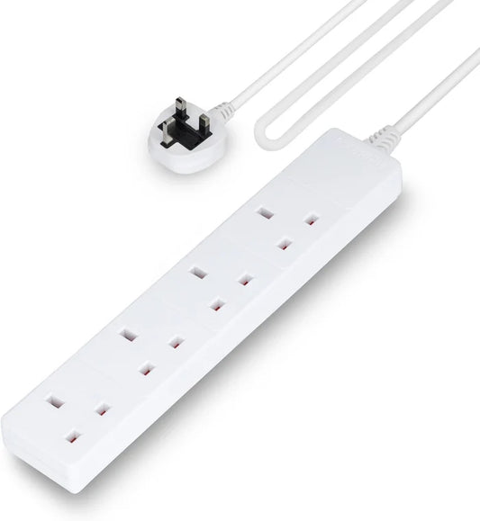 4 Way Switched Extension Lead - Hangable Blister pack Power Plus