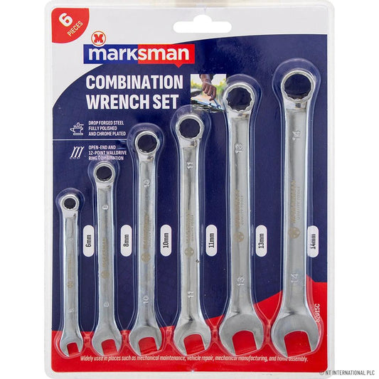 6pcs Combination Spanner Set (8-19mm) by Marksman