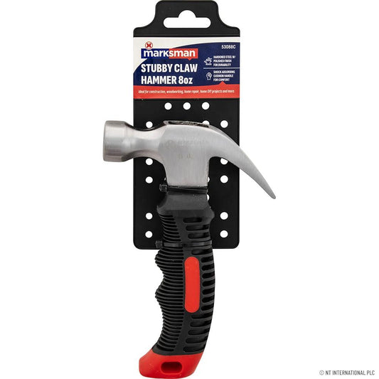 10 Oz Stubby Claw Hammer with Cushion Grip & Magnetic Nail Hold