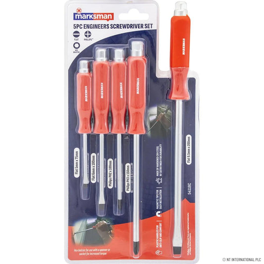 5 piece Hex shank Screwdriver set by Marksman