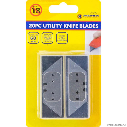 20 pc Utility/Folding Knife Blades by Marksman