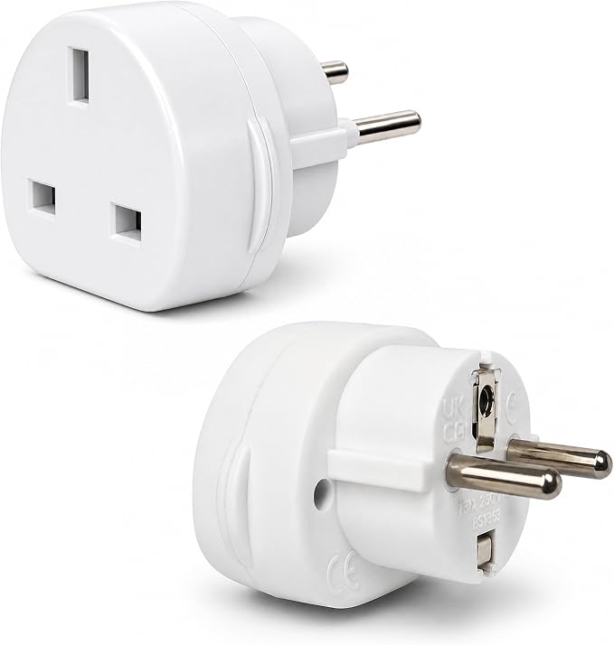 Tourist Travel Continental Adaptor From UK to Europe (20 Pack) Power Plus