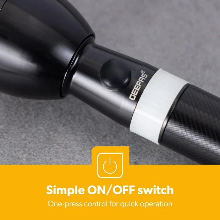 Torch Rechargeable 7W T6 LED - 6000mAh Super Bright Lightweight Long Battery Life Flashlight Geepas