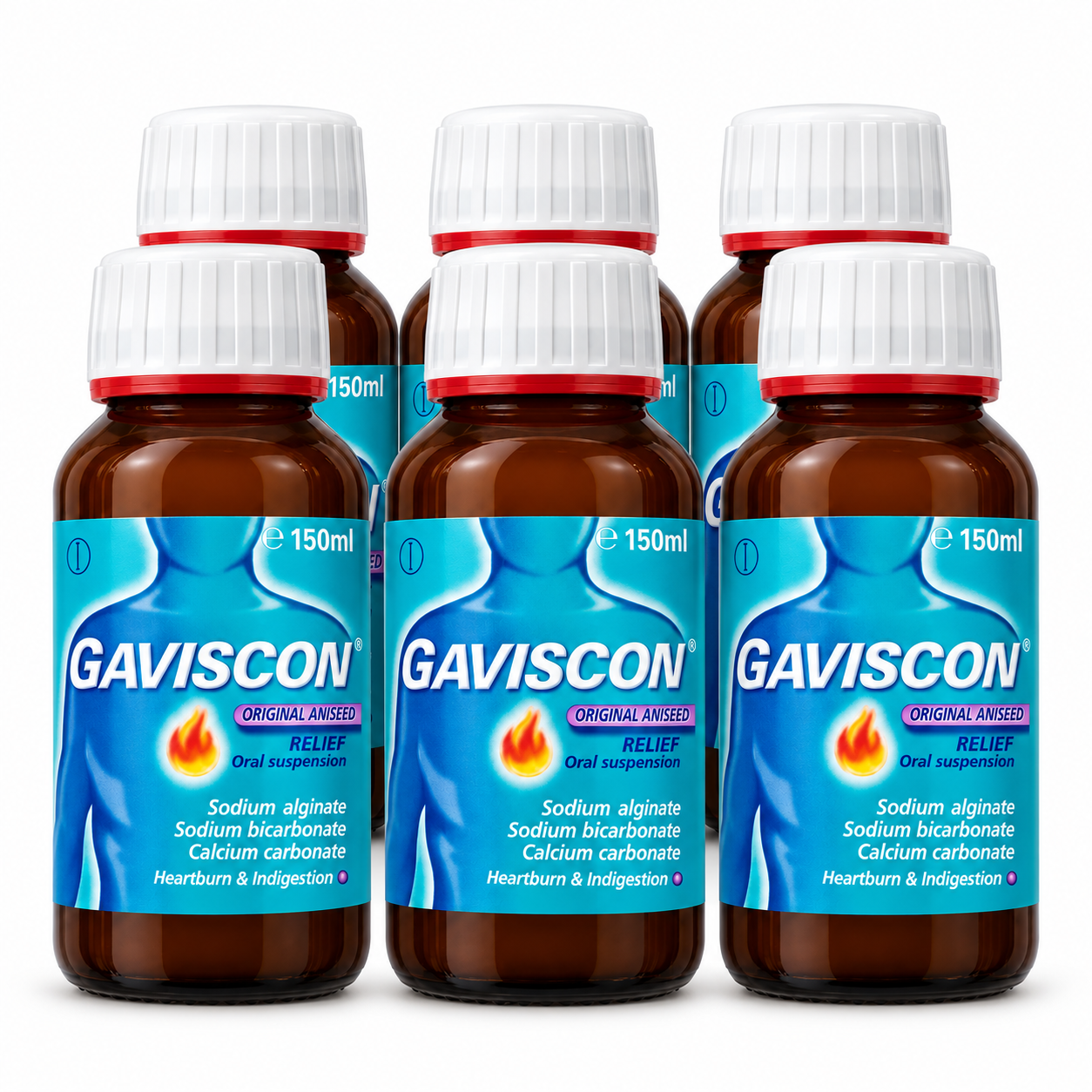 Gaviscon Liquid Original Aniseed 150ml (6 Pack) Gaviscon