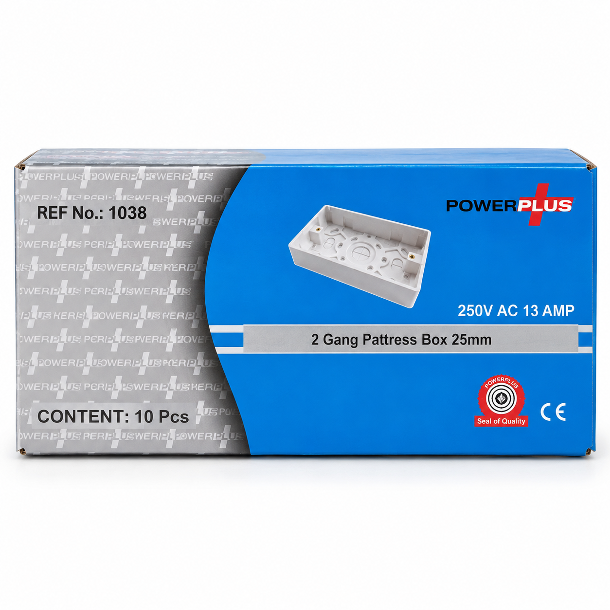 2 Twin Gang Double Surface Mount Back Box 10 Pack Power Plus