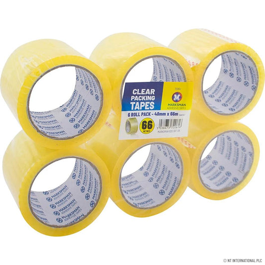 2" Clear Tape  66 mtrs (Pack of 6).
