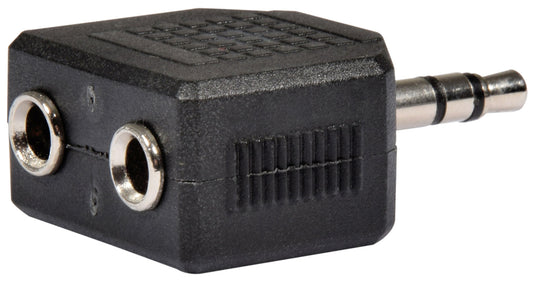 3.5mm STEREO JACK PLUG TO 2 x 3.5mm STEREO JACK SOCKETS Pk 5 av:Link