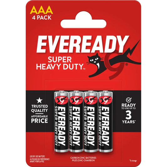 Eveready AAA Super Heavy Duty Batteries (Pack of 4) by EVEREADY